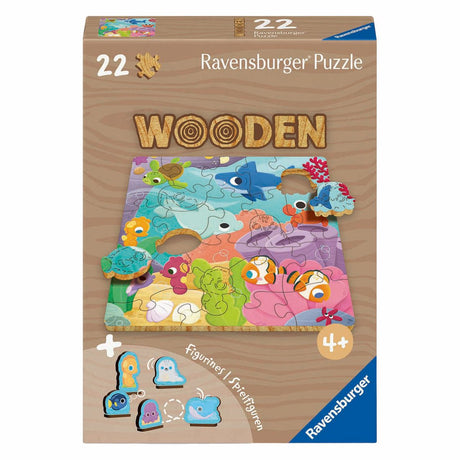 Ravensburger houten puzzel onderwaterdieren - educatief speelgoed 22 stukjes.