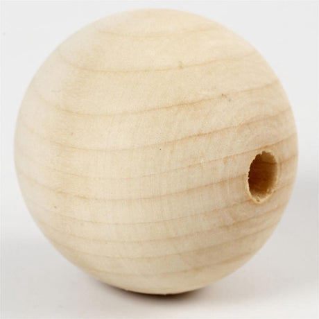 Creativ company houten kraal, d: 50 mm, gatgrootte 8 mm, 4 stuks, grasboom