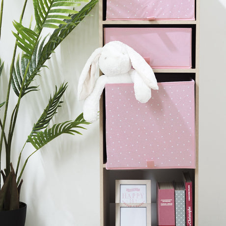 Atmosphera createur d'interieur opbergdoos vierkant - sterren, roze - (29x29x29cm)