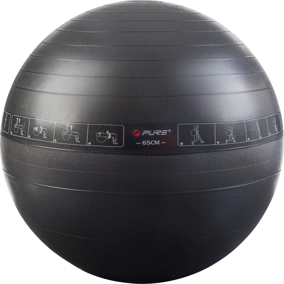 Pure2improve - fitnessbal - met oefeningen - 65 cm - inclusief handpomp