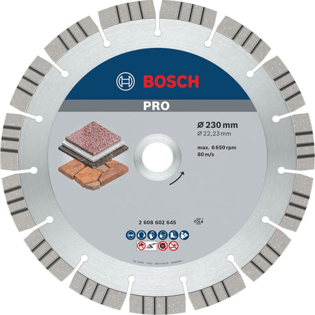 Bosch - diamantdoorslijpschijf best for stone 230 x 22,23 x 2,4 x 15 mm