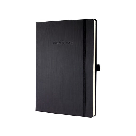 Sigel notitieboek conceptum pure a4 zwart hardcover 194 pagina's 80 grams ruit