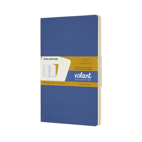 Moleskine volant journals - large - gelinieerd - blauw geel