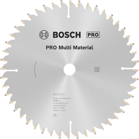 Bosch - cirkelzaagblad multi material 184 x 16 x 2,4 mm, 48