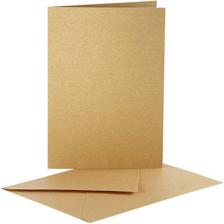 Creativ company kaarten enveloppen parelmoer 10,5x15 cm goud 10 stuks