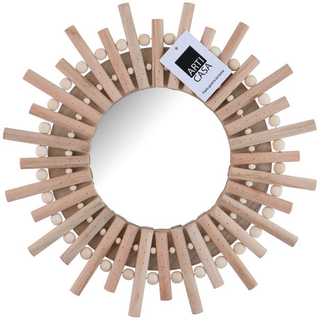 Arti casa wandspiegel - ronde spiegel zon - 30cm - hout