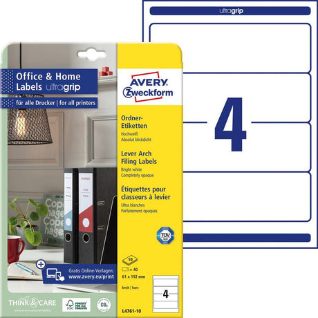 Avery ordnerrugetiketten zweckform 61 x 129 mm wit 40 stuks