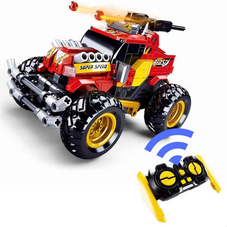Sluban powerbricks rc offroad wagen bouwspeelgoed en rc voertuig kinderen vanaf 8 jaar – constructiespeelgoed bouwdoos met 265 bouwstenen – m38-b0991