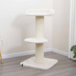 Ebi mumbai krabpaal - stevige krabpaal voor grote katten - extra dikke stam ø19cm met ligbed - 68x68x122cm - crème