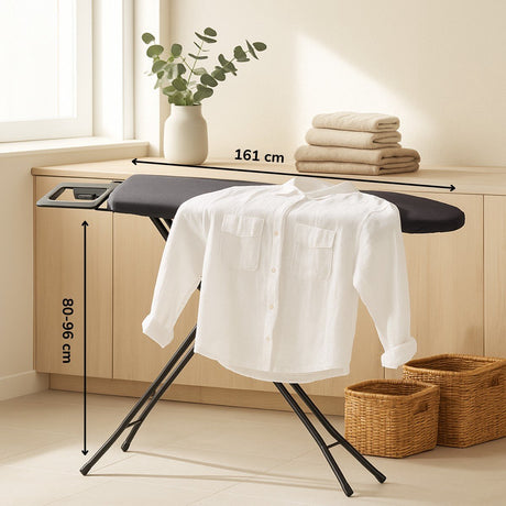 Alpina strijkplank xl 161 x 96 cm - inclusief strijkplankhoes - hoogte verstelbaar 80-96 cm - met antislipvoetjes - geschikt voor diverse strijkijzers - willekeurige kleur design strijkplankovertrek