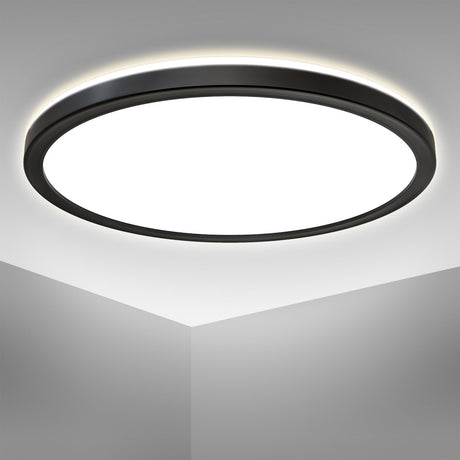 B.k.licht - led plafonniere - zwart - led paneel - plafondlamp - l: 29.3cm - 4.000k - 2.400lm - 18w
