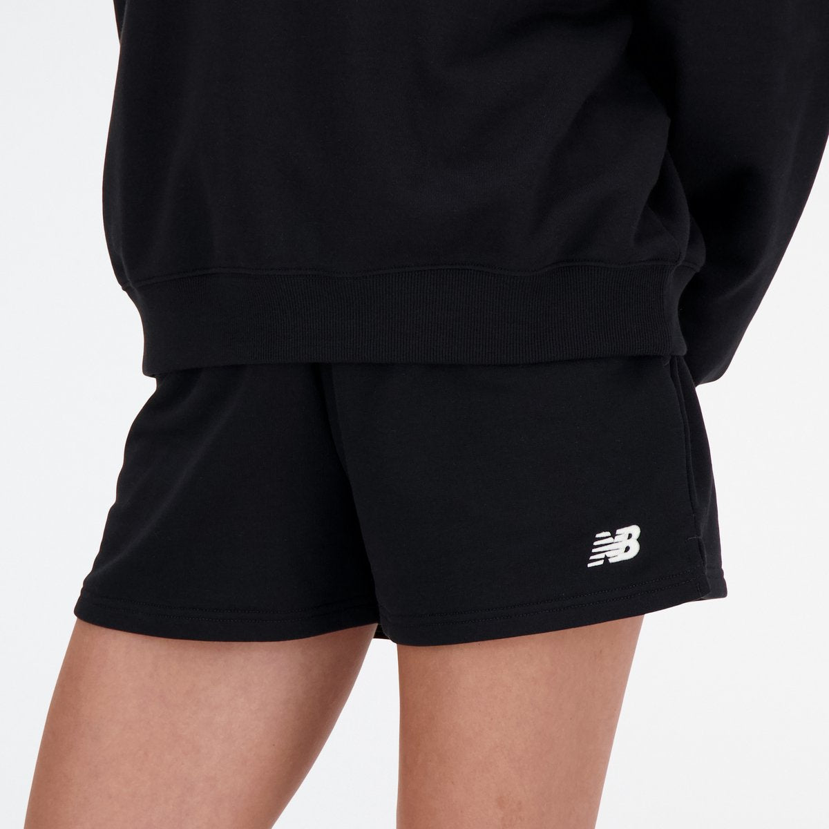 New balance sport essentials french terry dames short - black