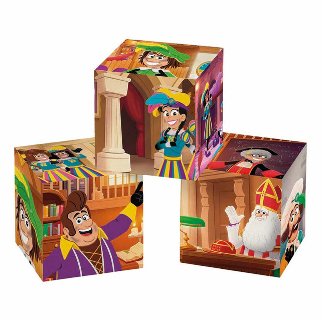 Clementoni - 12 blokken puzzel - 6 afbeeldingen - sinterklaas - vanaf 3 jaar