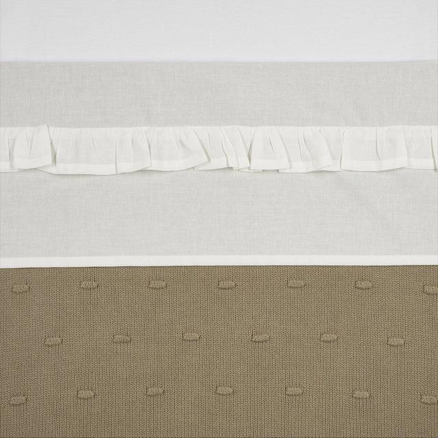 Meyco baby ruffle ledikant laken - offwhite - 100x150cm - 0.3 tog