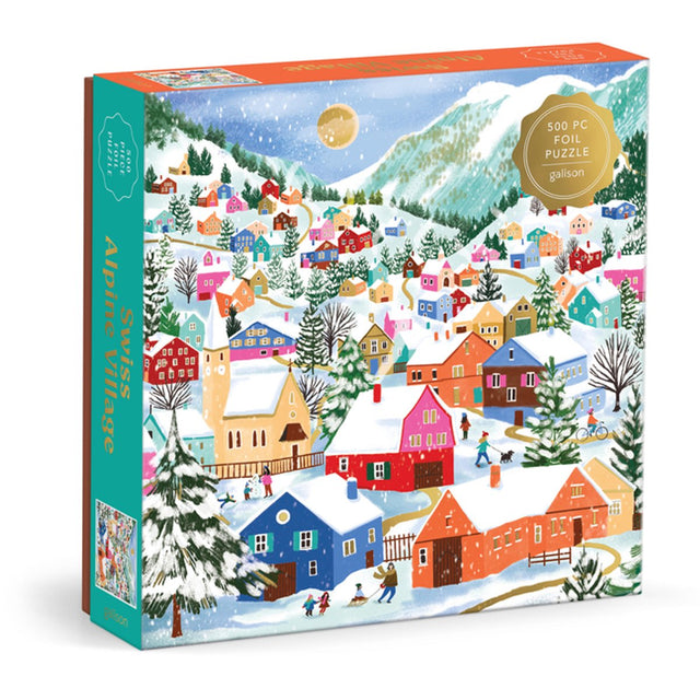 Swiss alpine village 500 piece foil puzzle