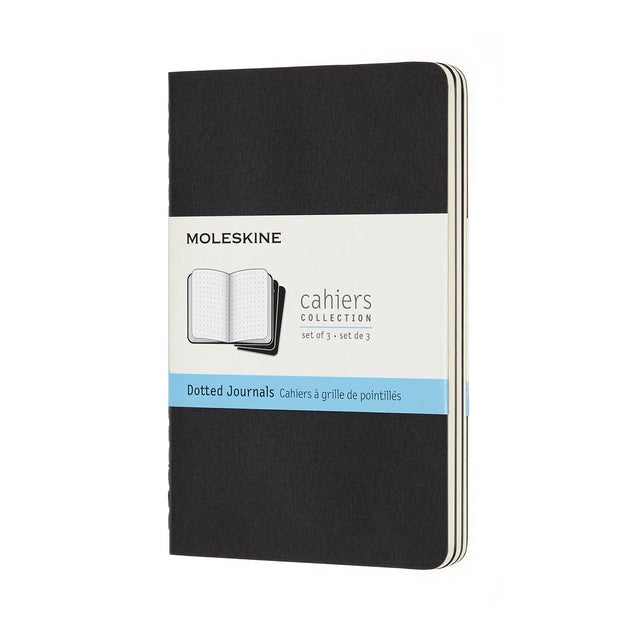 Moleskine cahier journals - pocket - gestippeld - zwart - set van 3