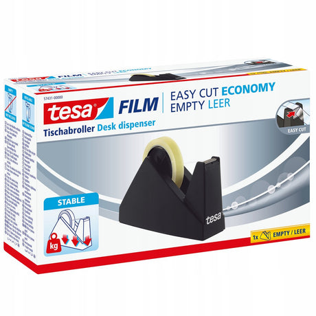 Tesa easy cut economy - verpakkingstape dispenser - antislip basis - zwart