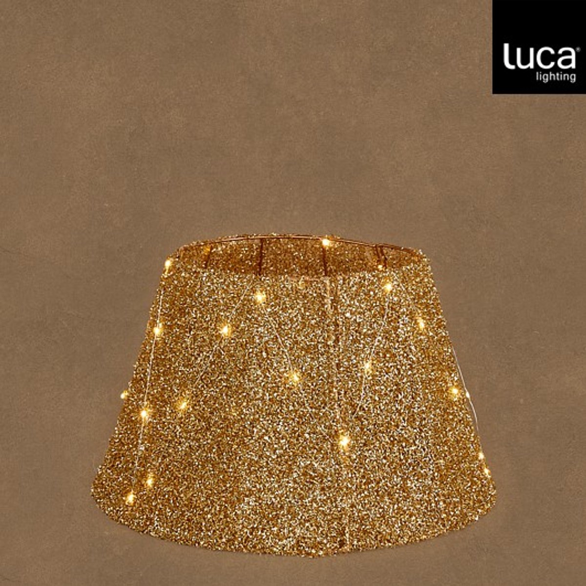 Mica decorations treeskirt led goud 35l battery operated en timer - h30xd50cm