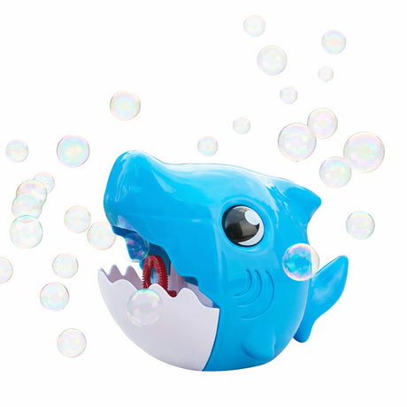 Eddy toys bubble shark machine bellenblaasmachine - speelfigurenset met grappig haaienontwerp - inclusief bellenblaasfles - geschikt voor jongens en meisjes van 3-8 jaar - 14,8x10,4x11 cm - blauw