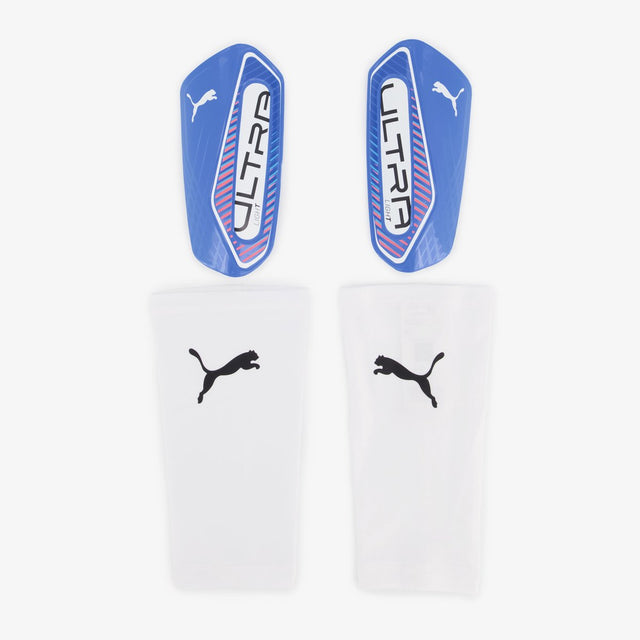 Puma ultra light sleeve scheenbeschermers wit blauw - maat l