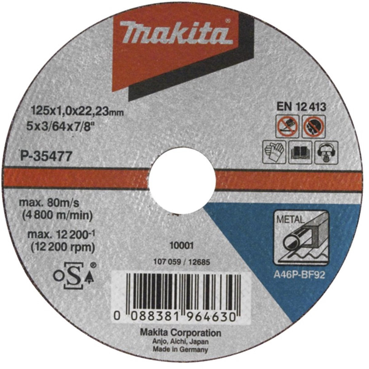 Makita accessoires doorslijpsch. 125x2,5mm metaal | 1 stuk - a-85313