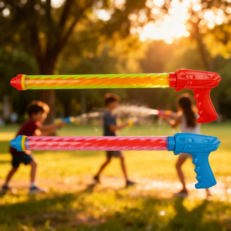 Eddy toys waterpistool - 53 cm lang - 160 ml inhoud - gemaakt van kunststof - met handmatige pomp - geschikt vanaf 3 jaar - buitenspeelgoed voor zomerse waterpret - meerkleurig design