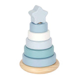Small foot - houten stapeltoren blauw - 7dlg.