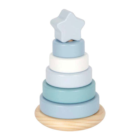 Small foot - houten stapeltoren blauw - 7dlg.
