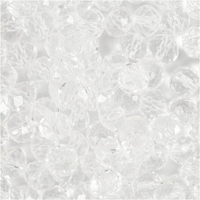 Creativ company glas facet kralen 5x6 mm kristal 100 stuks
