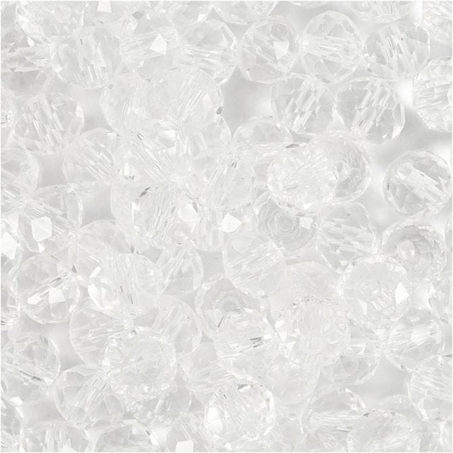 Creativ company glas facet kralen 5x6 mm kristal 100 stuks