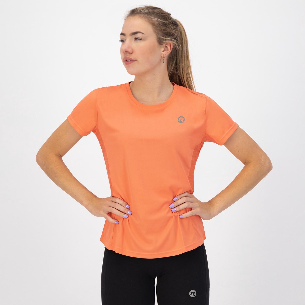 Rogelli core hardloopshirt dames - korte mouwen - koraal - l