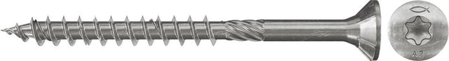 Fischer 100x power-fast 6 x 180 senkkopf roestvrij staal a2 deeldraad binnenvierkant tx - 657409