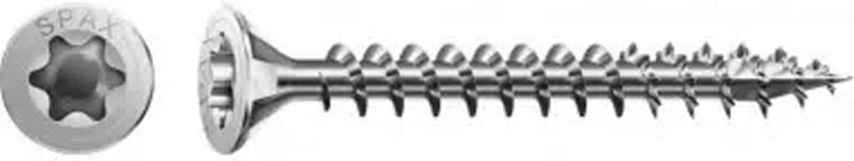 Spax torx houtschroef platte kop - 4.0x40mm - t10 - 25 stuks