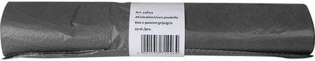 Q-connect vuilniszak 25 micron, ft 60 x 90 cm, 60-65 liter, grijs, rol van 20 stuks