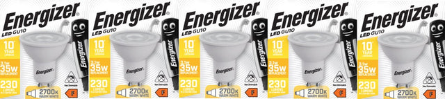 Energizer energiezuinige led spot - gu10 - 3,1 watt - warmwit licht - niet dimbaar - 5 stuks