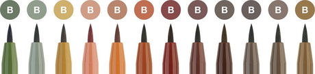 Faber-castell tekenstift - pitt artist pen - earth - 12 stuks - fc-267422