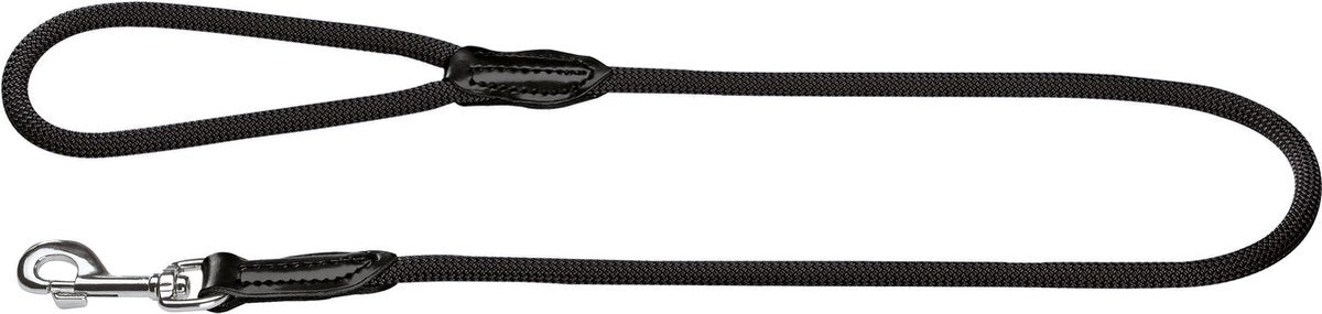 Hunter looplijn freestyle nylon rond zwart - hondenriem - 110x1 cm