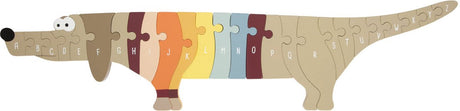 Small foot - houten letter- en vormenpuzzel hond, 26st.
