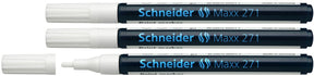 Schneider schrijfwaren schneider lakmarker - maxx 271 - 1-2 mm - wit - 3 stuks - s-127149-3