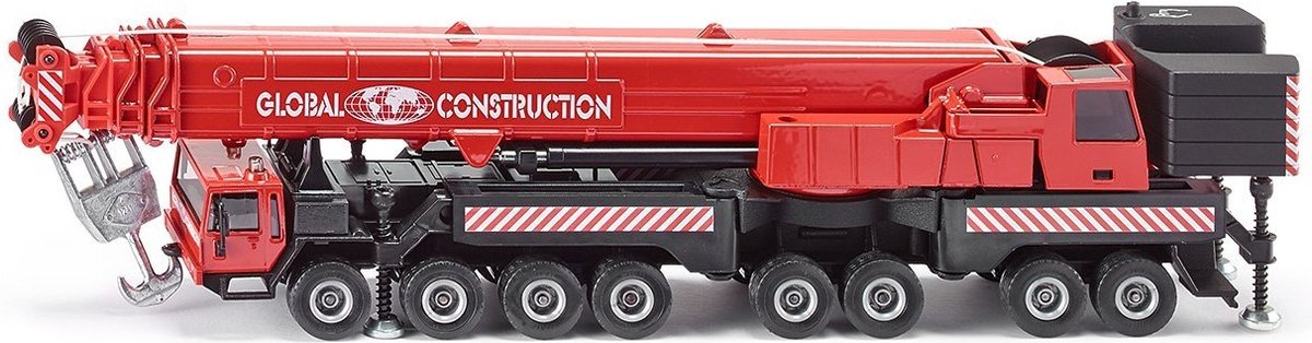 Siku 4311, mega lifter-kraan, 1:55, metaal kunststof, rood, uitschuifbare kraanarm, lier