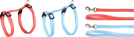 Flamingo kattenharnas + lijn grote kat aiwa - kattentuigje - assorti 25-40cm 10mm