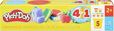 Play-doh 5-pack weer naar school-set, potjes met 85 gram, peuterspeelgoed voor kinderen van 2+