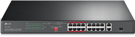 Tp-link tl-sl1218p netwerk-switch unmanaged gigabit ethernet (10 100 1000) power over ethernet (poe) 1u zwart