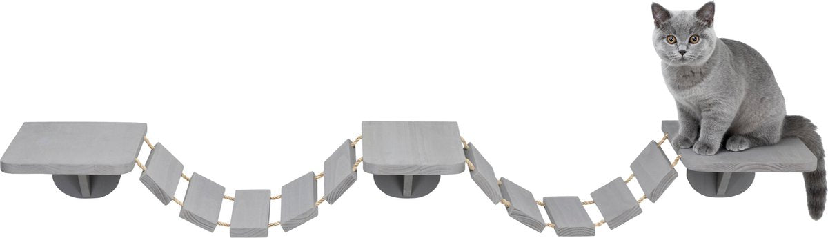 Trixie klim klauterladder wand - kattenspeelgoed - taupe - 150 x 30 cm