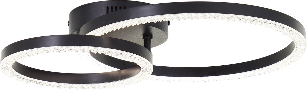 Brilliant aurelia - plafondlamp - crystal led 18w - 4000k - zwart