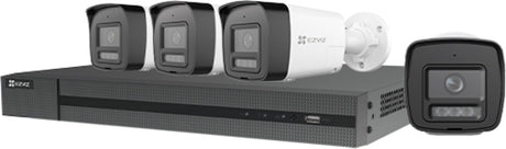 Ezviz h3k poe 4k kit - 4x beveiligingscamera buiten – ai-detectie, nachtvisie active defense - ip67 – poe sd