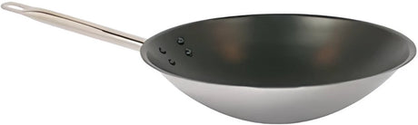Kitchenaid classic stainless steel wokpan 28cm - 5l - pfas-vrije antikleeflaag - wokpan inductie - keramische pan - ovenbestendig tot 160°c - koudgrepen - zonder deksel - zilver