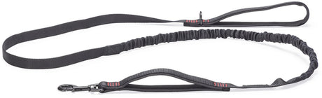 Beeztees parinca premium elastische hondenriem - hondenlijn - weersbestendig - nylon - zwart - 180cmx20mm
