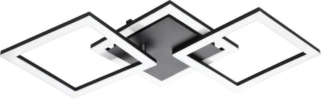 Eglo connect.z paranday-z smart plafondlamp - 65 cm - zwart wit - instelbaar wit licht - dimbaar - zigbee