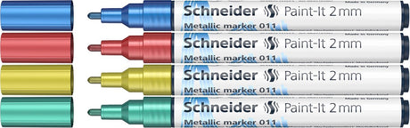 Schneider schrijfwaren schneider metallic marker - paint-it 011 - lijnbreedte 2mm - 4 stuks - s-ml01111502